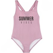 تصویر مایو شنا دخترانه یک تکه بنفش SUMMER VIBES 