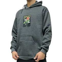 تصویر هودی مچینست طرح گل مردانه جنس پنبه اسپان - طوسی Men's hoodie