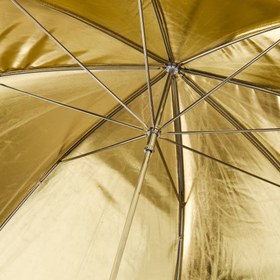 تصویر چتر عکاسی داخل طلایی بیرون مشکی 