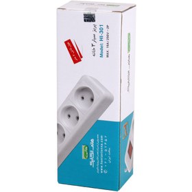 تصویر چند راهی 3 خانه برق هانی الکتریک HI-301 با کابل 2 متری Hani Electric HI-301 2m 3 Way Power Strip