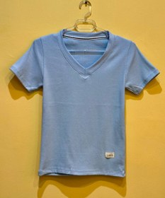 تصویر تیشرت یقه هفت ساده 