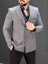 تصویر کت 112 Double breast طوسی 