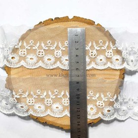 تصویر دانتل شیفون طرح گل کوکب (کد43) 