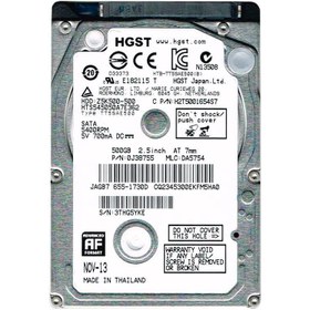 تصویر هارد لپ تاپ اچ جی اس تی HGST 500GB 2.5 SATA 