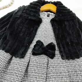 تصویر ست سارافون و کت پشمی دخترانه مشکی کد 10730 