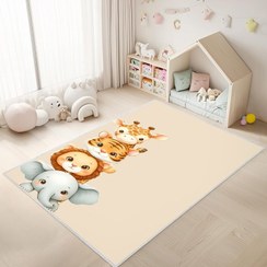 تصویر فرش اتاق کودک طرح حیوانات جنگل DC-1028 