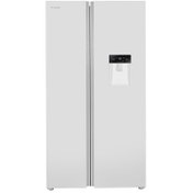 تصویر یخچال ساید بای ساید سفید ایکس ویژن مدل TS666-AWD Xvision white side refrigerator TS666-AWD