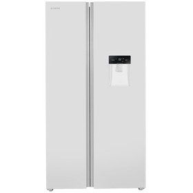 تصویر یخچال ساید بای ساید سفید ایکس ویژن مدل TS666-AWD Xvision white side refrigerator TS666-AWD