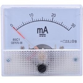 تصویر میلی آمپرمتر عقربه ای پنلی 50mA DC 