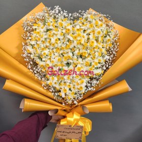 تصویر دسته گل قلبی نرگس 