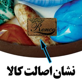 تصویر زیر قابلمه ای چوبی دایره ای طرح سنگ سایز ۲۰×۲۰ مدل W2-101003 شرکت رنس 