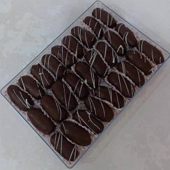 تصویر خرماشکلات تلخ گل خرماخانگی ۵۰۰گرم خرما با روکش شکلات تلخ ،قهوه ،کاکائو تجربه شیرین