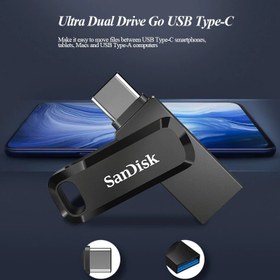 تصویر فلش مموری سن دیسک Sandisk Ultra Dual Drive GO USB Type-C ظرفیت64GB Sandisk Ultra Dual Drive GO USB Type-C Flash Memory_64GB