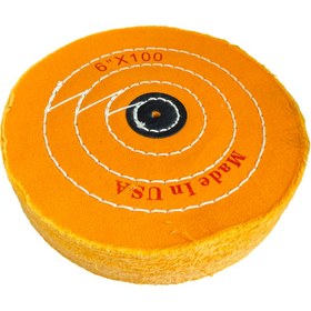 تصویر گیلانس کرکی پرداخت چینی زرد 100×6 Yellow Cotton Polishing Jewelry Buffing Wheel