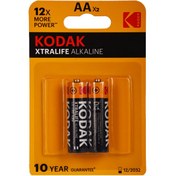 تصویر باتری قلمی آلکالاین کداک مدل Xtralife بسته 2 عددی ا kodak Xtralife Alkaline AA Battery kodak Xtralife Alkaline AA Battery