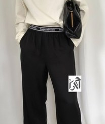 تصویر شلوار زنانه مخمل مشکی کمر کش ساگازا 