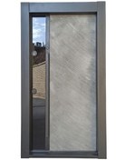 تصویر درب ورودی آپارتمان ضد سرقت مدل ترکیب بتن شیشه سکوریت - درب با قفل ترپ ترک Anti-theft apartment entrance door, concrete composite model, tempered glass