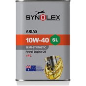 تصویر روغن موتور بنزینی سینولکس نیمه سینتتیک 10W40 SL حجم 4لیتر Synolex Arias SAE 10W-40 API SL 4L