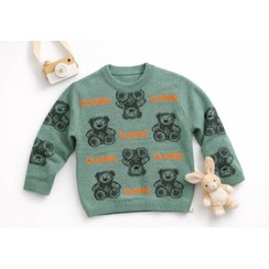 تصویر بافت طرح خرس چاپی پسرانه 