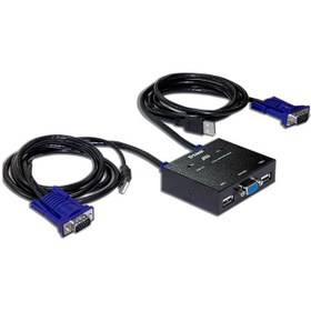 تصویر سوییچ USB KVM دو پورت D-Link مدل KVM-222 با جک 3.5 میلی‌متری 