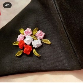 تصویر ماسک پارچه ای گل دوزی 