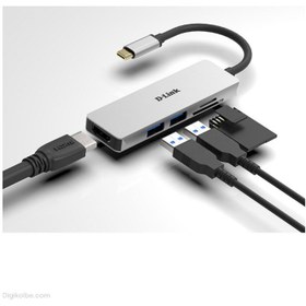 تصویر هاب 5 پورت USB Type-C دی‌ لینک مدل DUB-M530 D-link DUB-M530 5 Port USB Type-C Hub