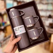 تصویر فلاسک مدل کادویی VACUUM FLASK SET گنجایش 0.5 لیتر به همراه لیوان مجموعه 3 عددی طوسی متفرقه