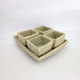 تصویر ست مربعی نرگسی کپوبافی 4تایی 