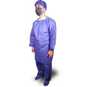 تصویر ست کامل گان جراحی بیمار A complete set of patient surgical gowns