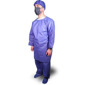 تصویر ست کامل گان جراحی بیمار A complete set of patient surgical gowns