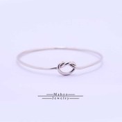 تصویر دستبند نقره گره مینیمال 