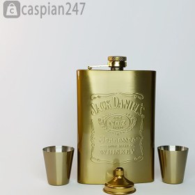 تصویر ست هیپ فلاسک (قمقمه جیبی) 2 شات جک دنیلز طلایی 