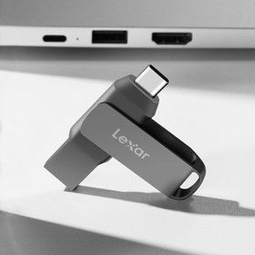 تصویر فلش 32 گیگ لکسار Lexar JumpDrive D400 OTG Type-C USB3.1 Lexar JumpDrive D400 OTG Type-C USB3.1 32GB Flash Memory