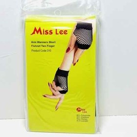 تصویر فیشنت ساق دست کوتاه زنانه توری و زنبوری رنگ مشکی 