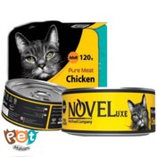 تصویر کنسرو ارگانیک گربه بالغ نوول طعم مرغ 120 گرمی Novel Pets Food Chicken 120g