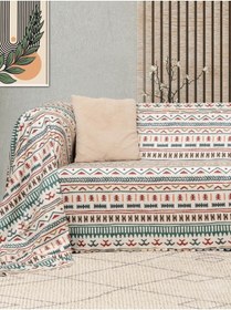 تصویر روکش مبل آبی Softmicro قومی الگوی Boho 130X180 سانتی متر صندلی شال عروسی پتو تلویزیون فیروزه ای Latuda Concept 