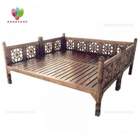 تصویر تخت سنتی چوبی 200*200 کد 251 