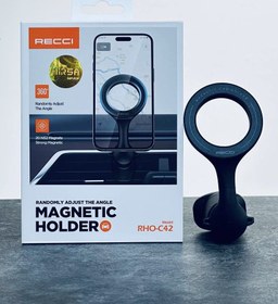 تصویر هولدر مگ سیف گوشی موبایل رسی مدل RHO-C42 RECCI RHO-C42 Air Vent Mobile Phone Holder Magnetic Suction