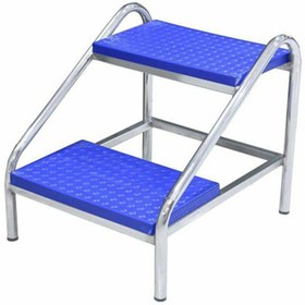 تصویر دو پله تخت بیمارستان رویه ABS آبی کد 01 دو پله تخت بیمارستان کد 01