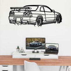 تصویر دیوارکوب ویراژ مدل نیسان GTR R34 سه رخ 