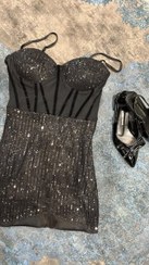 تصویر پیراهن مجلسی کارشده کوتاه - s 