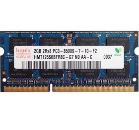 تصویر رم لپ تاپ SK Hynix 2GB مدل 2Rx8 PC3 باس 8500S 