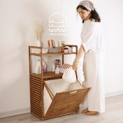 تصویر سبد لباس چوبی بزرگ ضدآب 