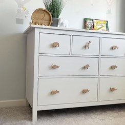 تصویر دستگیره چوبی حیوانات جنگل 