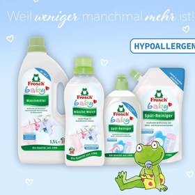 تصویر مایع لباسشویی کودک Frosch حجم ۱.۵ لیتر هیپوآلرژنیک 