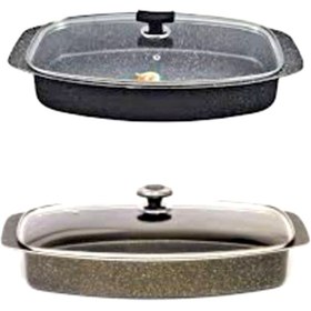 تصویر تابه ماهی تفلون درب پیرکس پایا ا Teflon fish pan with Pyrex lid Teflon fish pan with Pyrex lid