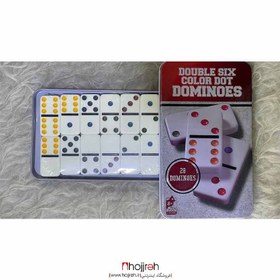 تصویر دومینو سرامیکی خال رنگی سایز بزرگ قاب فلزی DOMINO کد TNS20 