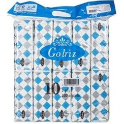 تصویر دستمال کاغذی اقتصادی گلریز بسته 10 عددی 