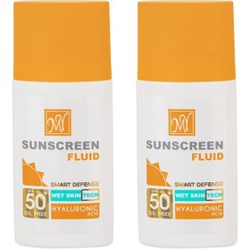 تصویر فلوئید ضدآفتاب بدون ‌رنگ مای، SPF50، مدل Hyaluronic Acid، مناسب انواع پوست و حجم 50 میلی‌لیتر، محافظت کننده در برابر اشعه UVA ،UVB و بلولایت، ضدآب، فاقد چربی، پارابن و سیلیکون، بدون تست حیوانی، ++PA، ضدجوش و پیری پوست، با ماندگاری 2 ساعته، مجموعه 2 عددی 