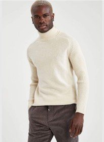 تصویر ژاکت بافتنی آستین بلند یقه اسکی برند Defacto Turtleneck Long Sleeve Knit Jumper